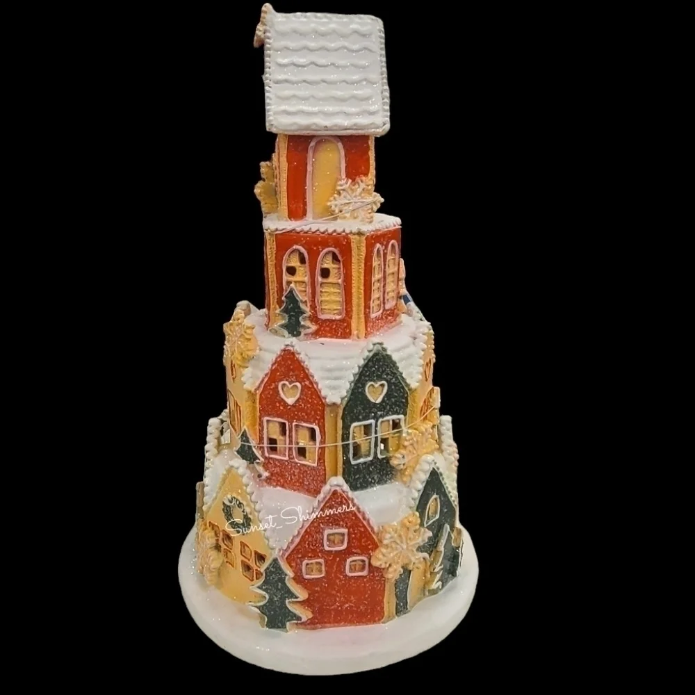 HTF Large Light Up Martha Stewart Gingerbread House 4 Tier Castle Village 16